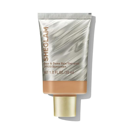 SHEGLAM Dew & Done Skin Tint with SPF20 Light-medium Coverage Foundation Evens Skin Tone-Peach