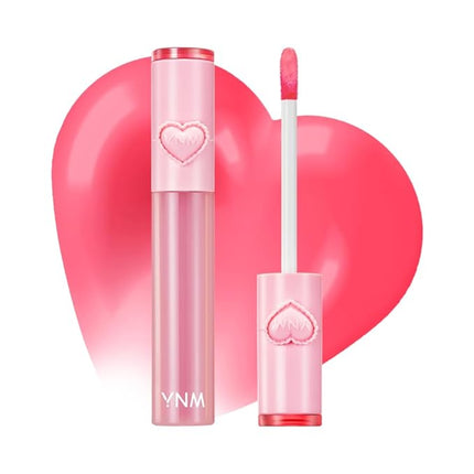 YNM Heart Jelling Tint, PEACH JELLING, Silicone Lip Brush Included, K-Beauty, Non-Sticky, Moisturizing, Smudge-Proof, Korean Lip Tint, Long-Lasting, Vivid Color, 0.09 oz