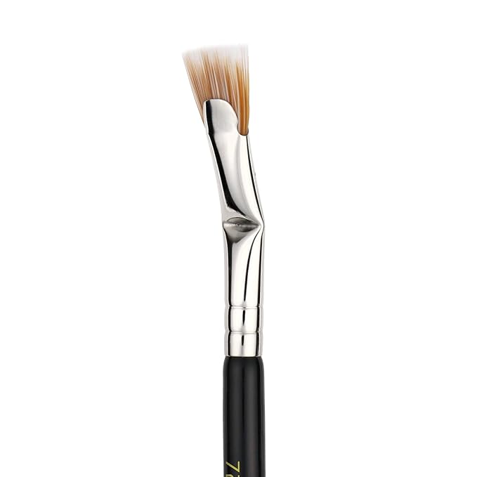 Bdellium Tools Professional Makeup Brush - Maestro Series 728 Double-ended Bent Lash Fan and Spoolie - With All-Vegan Synthetic Fibers, For Achieving Clean, Clump-free Mascara Application (Black, 1pc)