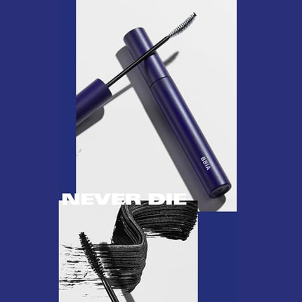 BBIA Never Die Mascara 2 Color – Power Volumizing & Lengthening, Curling, Fixing Lashes, Intense Length, Feathery Soft Full Lashes, No Smudging & Clumping, Waterproof, K-Beauty (02 POWER BROWN)