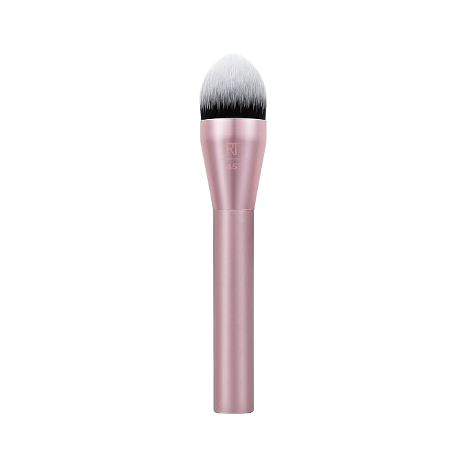 Real Techniques Power Pigment Blush Makeup Brush, Cheek Brush For Liquid & Cream Blush, Dense, Synthetic Bristles, Unique Pointed Shape For Precise Application, Vegan & Cruelty Free, 1 Count