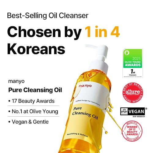 MANYO Pure Cleansing Oil, Natural Oil Cleanser for Face, Makeup Blackhead Remover, Korean Skin Care, 6.76 fl oz (200ml)