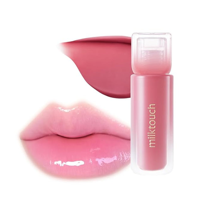 MILKTOUCH Dew Stain Sheer Lip Gloss Stocking Stuffers, Christmas Gifts (02 Bubbly Pink, 0.14 Fl Oz (Pack of 1))