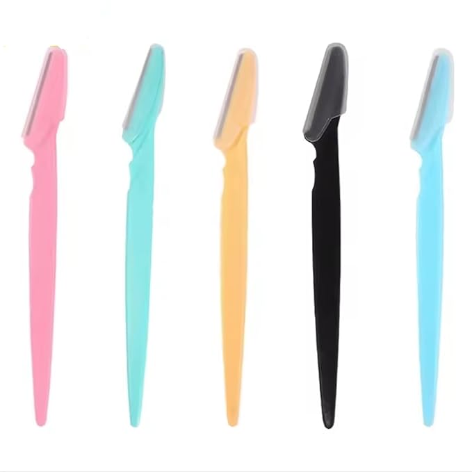 5Pcs Eyebrow Razors for Women and Men, Facial Eye Brow Trimmer, Hair Removal Shaver Safe Blades Trimming Makeup Tool(Random Color)
