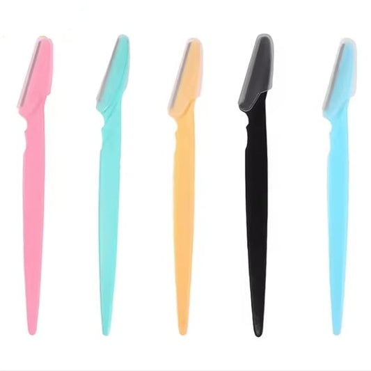 5Pcs Eyebrow Razors for Women and Men, Facial Eye Brow Trimmer, Hair Removal Shaver Safe Blades Trimming Makeup Tool(Random Color)