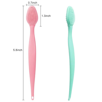 20 Pack Silicone Lip Scrub Brushes, Beomeen Double-Sided Exfoliating Lip Brush Soft Silicone Lip Scrubber Exfoliator Tool Blackhead Remover for Skincare (Green, Pink)