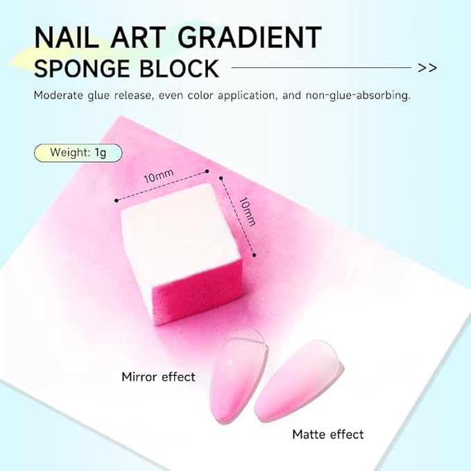 50Pcs Soft Nail Sponges for Ombre With Grabbing Pen Claw, Ombre Nail Brush Manicure Gradient Nail Art Tools Nail Art DIY Home Salon Ombre Nail Painting Sponges