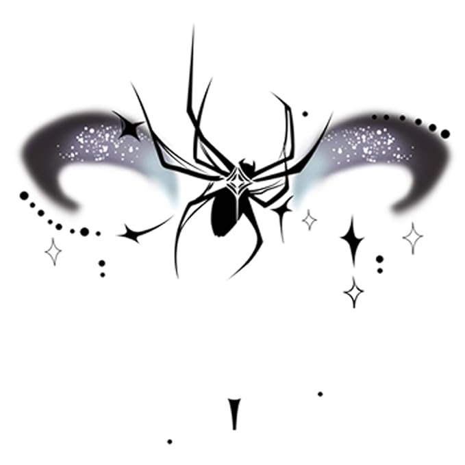 8Pcs Halloween Face Tattoos, Spider Silhouette & Glitter Stars Face Tattoos,Face Temporary Tattoos,Cosplay Face Makeup Tattoo Stickers, Easy Temporary Face Body Decals for women,Girls
