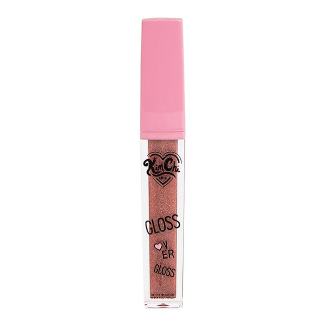 Kimchi Chic Beauty Gloss Over Gloss, Shimmery Micro-Sparkle Lip Gloss To Wear Alone Or Over Lipstick, Fragrance-Free Luscious Lip Balm, Mauve With Red Undertones, 04 Nectar, 0.35ml