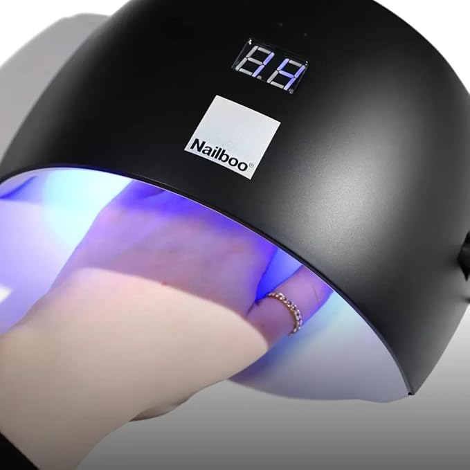 Nailboo Gel Nail Polish Kit with UV Lamp - 2 Forever Glaze Gel Polishes, Base Coat, 3 Nail Files, No Wipe Top Coat & Pro Cure LED Lamp, Long Lasting, Glossy Manicure, Quick Drying