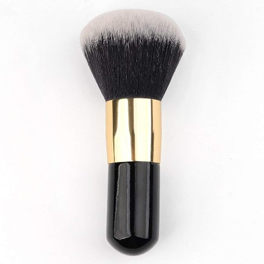 Makeup Brush Powder Brush Foundation Blush Bronzer Contour Face Blender Brush Professional Mineral Blending Buffing Kabuki Brushes Thick and Dense Soft Synthetic Fibers (Black&Golden Plus)