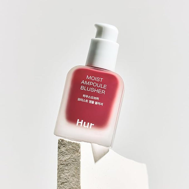 House of Hur Moist Ampoule Blusher with 50% Moisture Essence | Hydrating & Long-Lasting Blush | 0.33 fl. oz. (9 Shades) - Deep Plum