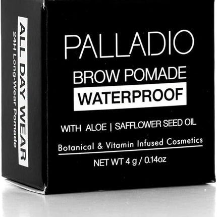 Palladio Brow Pomade Waterproof, 24 Hour Wear, Smudge Proof and Sweat Resistant Formula, Super Creamy Formula Glides on And Helps to Fill in Brows for a Dramatic, Defined, Flawless Look (Medium Brown)