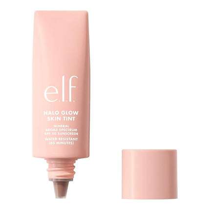 e.l.f. Halo Glow Skin Tint SPF 50, Tinted Moisturizer For Light, Buildable Coverage, Creates A Natural Glow, Vegan & Cruelty-Free, 14 Deep Warm