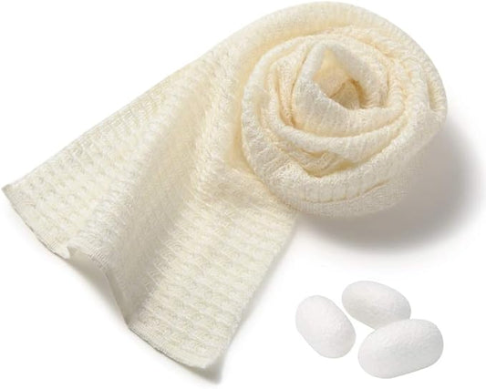 Exfoliating Washcloth [Made in Japan] Shower Back Scrubber, Natural Loofah