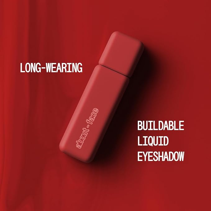 about-face Matte Fluid Eye Paint Scream of Consciousness – High-Pigment Liquid Eyeshadow, Long-Lasting, No-Budge Matte Finish, Vegan & Cruelty-Free (Primary Red)
