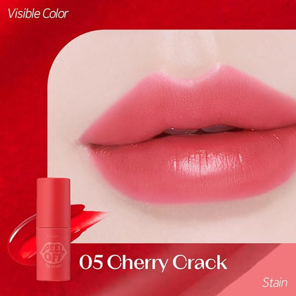 ETUDE Dear Darling Peel Off Lip Stain (Cherry Crack) – Teen girl gifts, Hydrating Hydrogel Tint, Fruity scent, Long Lasting & Waterproof, High Pigment, Easy Peel Off, All‑Day Color Lip Tattoo