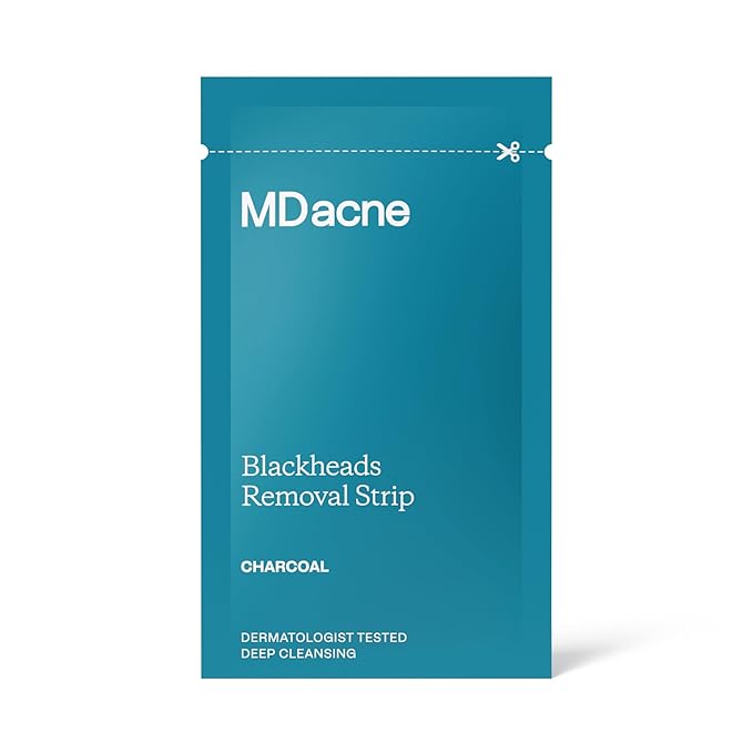MDacne Blackhead Remover - 12 Nose Strips for Blackheads, 3 Month Supply, Deep Pore Cleansing for Sensitive Acne-Prone Skin, Oil-Free Moisturizer Reduces Irritation & Removes Dirt and Excess Oil