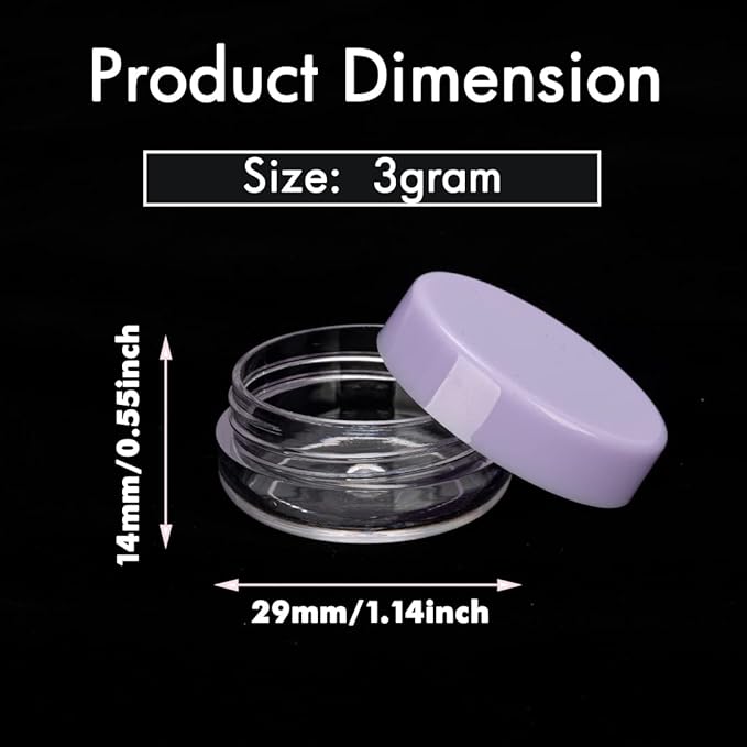 3 Gram Sample Containers With Lids, 50 Count Tiny Jars, Empty Lip Balm, Mini Cosmetic Makeup Travel Containers With Labels, Mini Disposable Spatulas