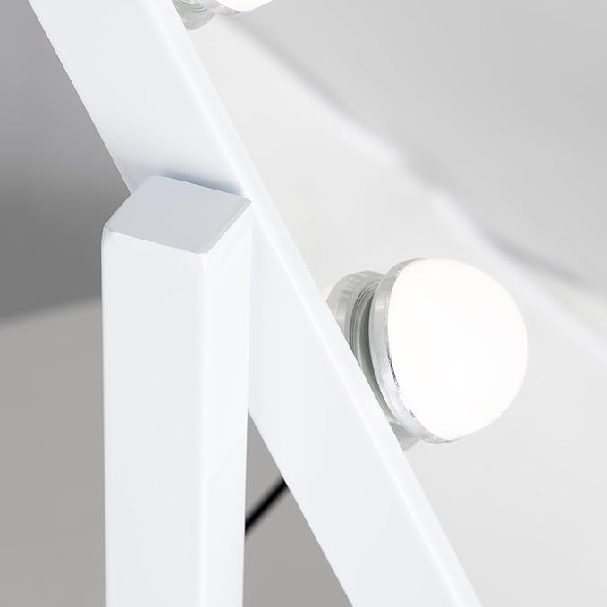 Zadro Hollywood Lighted Vanity Mirror with 15 LED Bulbs, 3 Color Light Settings, 360° Rotation Makeup Mirror Head (21" H x 18" W | 1X | White)