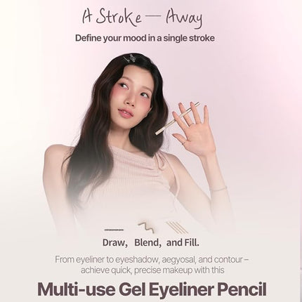 Heart Percent Dote On Mood Gel Eyeliner Pencil – Long-Lasting Waterproof Smudge Proof Smooth Retractable, Aegyo Sal Makeup, Under Eye Highlighter with Built-In Sharpener, #03. Light Beige