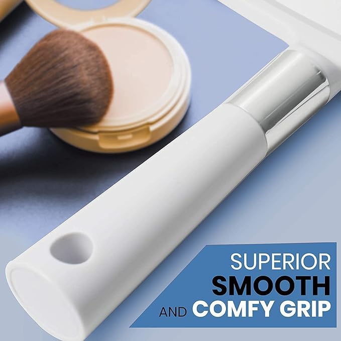 MIRRORVANA Pack of 5 Large Handheld Mirror Set for Barbers & Salon Hairdressers - Perfect for Home, Travel, & Makeup Use with Long Comfy Handle and Distortion Free HD Reflection - 13" x 9" (White)