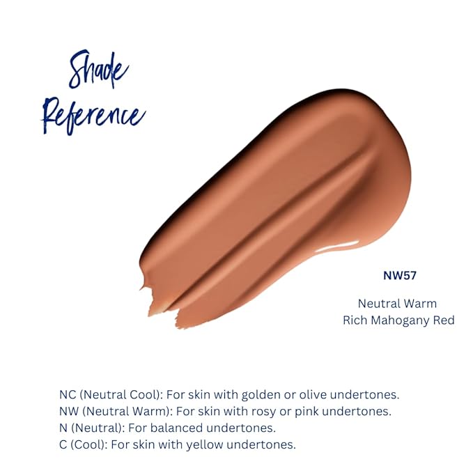 Best Bronze Bombshell Body Makeup - Tattoo Cover Up Makeup & Body Foundation Waterproof - Tattoo Concealer Waterproof for Scars, Varicose Veins Cover Up & Leg Foundation (NW57 Rich Mahogany Red)