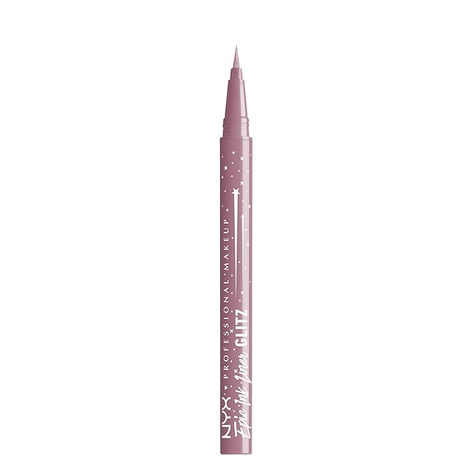 NYX PROFESSIONAL MAKEUP Epic Ink Glitz Liner, Waterproof Metallic Liquid Eyeliner with Vegan Formula - Shimmer Stitch (Shimmer Mauve Purple)