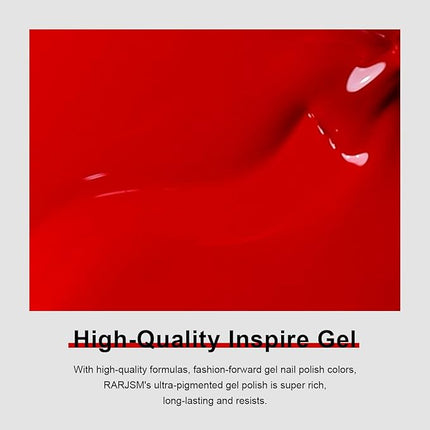 RARJSM Red Gel Nail Polish 15ml BightRed Gel Polish Classic Vintage Pastel Color Soak Off UV LED Cured Christmas Red Nail GelPolish 1 Piece for Nail Art Manicure Salon DIY Home Winter