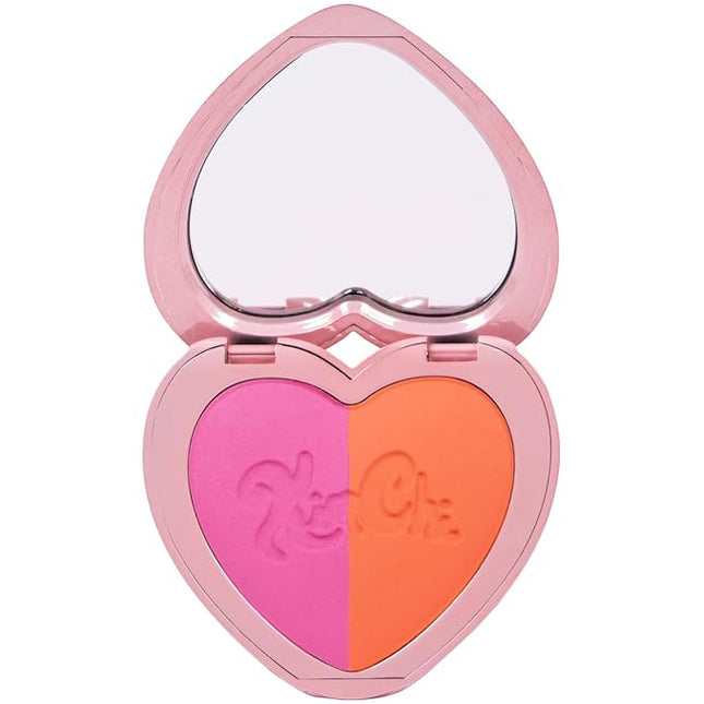 KimChiChic Beauty Thailor Blush Duo, Heart-Shaped Compact with Mirror, Buildable, Silky Matte & Shimmer Finish, Cruelty-Free Blush Palette, Mercedes R