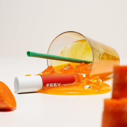 Feev Hyper-Fit Color Drop | Dewy, Glossy Lip Gloss with 44% moisturizing serum | Long-Lasting, lightweight Lip Stain | Vegan Lip Tint & Safe for Sensitive Skins | K-Beauty (After Squat)