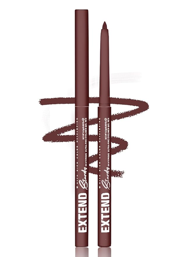 Burgundy Gel Glitter Eyeliner Pencil, Metallic Waterproof Smudge-Proof Creamy Retractable Smooth Eye Liner pen, Hypoallergenic Long Lasting Eyeliner Brightener Pen Crayon Eye Makeup Gift for Women#07