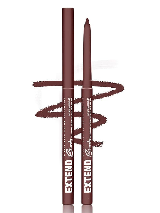 Burgundy Gel Glitter Eyeliner Pencil, Metallic Waterproof Smudge-Proof Creamy Retractable Smooth Eye Liner pen, Hypoallergenic Long Lasting Eyeliner Brightener Pen Crayon Eye Makeup Gift for Women#07