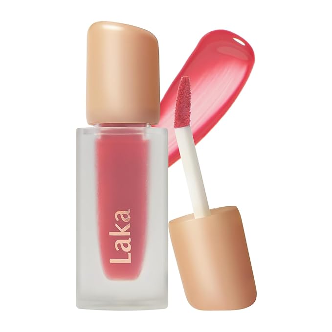 Laka Fruity Glam Tint, 4.5g/0.15 oz., Glowing Lip Stain with Wide Color Spectrum, Hydrating & Lightweight Texture, Long-Lasting Bold Stain, Non-Sticky, Vegan, K-Beauty (#109 Fresh)