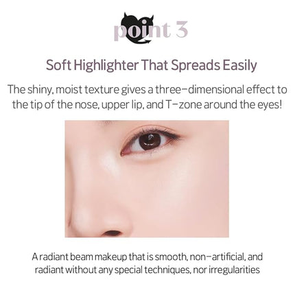 ETUDE Heart Pop Blush, Soft White Teak Cheek Color, Natural Highlight & Glossy Finish, Compact 0.2 oz – White Dolphin