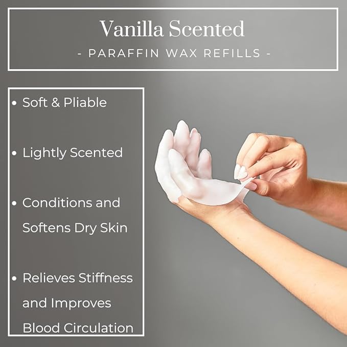 Paraffin Wax for Hand and feet | 1lb Vanilla Scented Paraffin Wax Refills for Paraffin Baths | Use with Any Hand Wax Paraffin Machine