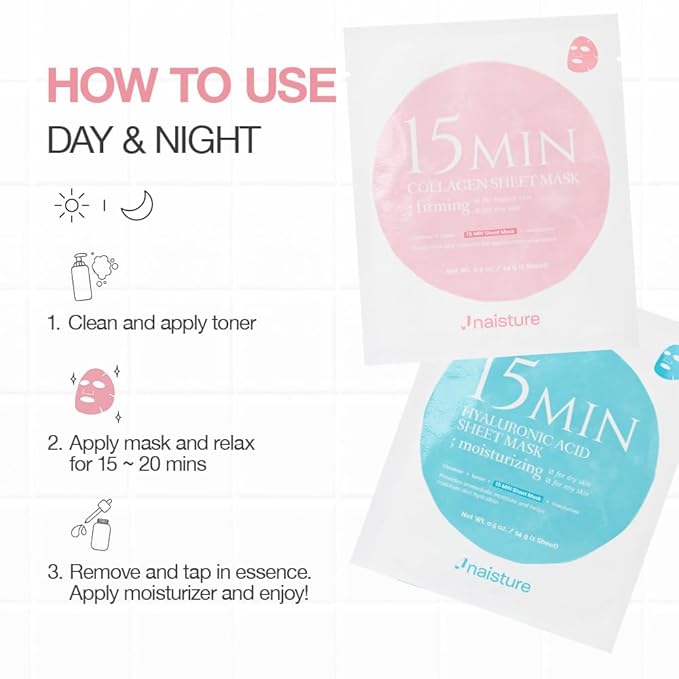 15 Min Pamper Me Kit by Naisture – Korean Spa and Skincare Kit for Women with Hair Mask, Hand and Foot Masks, Eye Mask, and Face Masks