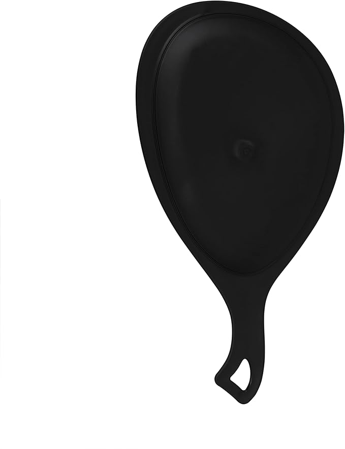 Zadro Large Hand Mirror with Handle Salon Mirrors for Hair Stylist, Big Handheld Mirror Makeup Mirror Wall Mounted Hang (Medium: 15" x 8", Black Onyx)