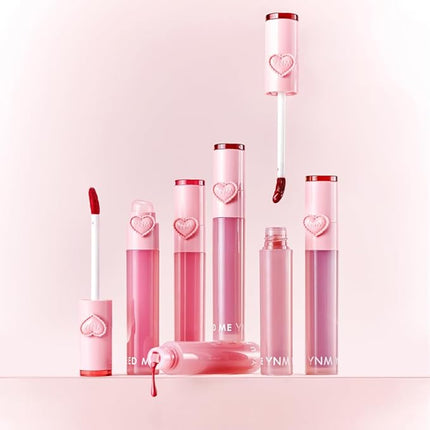 YNM Heart Jelling Tint, CHERRY JELLING, Silicone Lip Brush Included, K-Beauty, Non-Sticky, Moisturizing, Smudge-Proof, Korean Lip Tint, Long-Lasting, Vivid Color, 0.09 oz