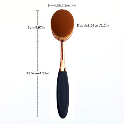 Yoseng Oval Foundation Brush Large Toothbrush Makeup Brushes Fast Flawless Application Liquid Cream Powder Foundation（Pack of 2）
