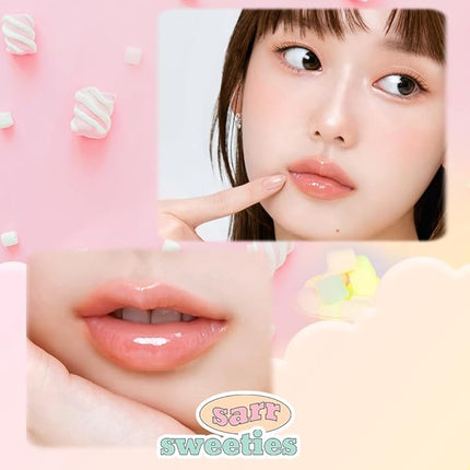 ETUDE Over Glowy Lip Gloss #1 Sweety Cream | Non-Sticky Vegan Lip Tint | Moisturized & Long-lasting Lip Gloss | Daily Tint for Dry Lips, Korean Makeup, K-beauty, Perfect for Gift