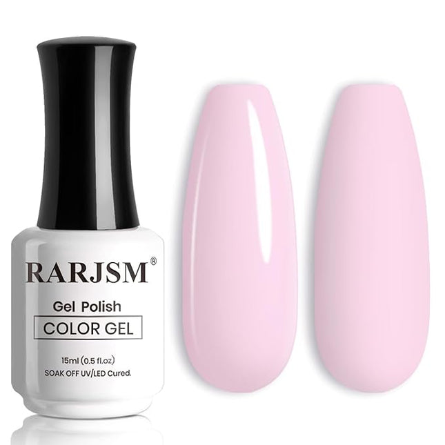 RARJSM Pastel Pink Gel Nail Polish Light Pink Gel Nail Polish 1PCS Macaron GelPolish 15ML Spring Summer GelPolish Soak off U V Curing Required Nail Art Starter Salon DIY at Home
