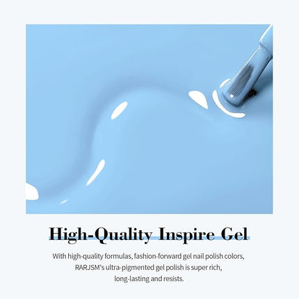 RARJSM Light Blue Gel Nail Polish Pastel GelNailPolish 1PCS 15ML Sky Blue GelPolish Spring Summer Gel Polish Soak off U V Curing Required Nail Art Starter Salon DIY at Home