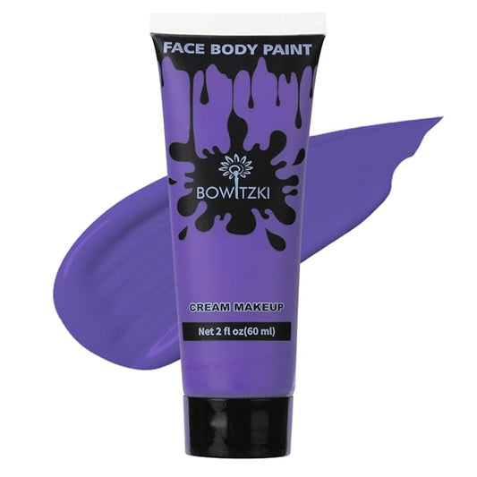 Bowitzki Face and Body Paint 2oz Cream Makeup 60ml Water Based Face Painting Special Effects For Adults Children Kids Halloween Christmas Party Stage Cosplay (Purple)