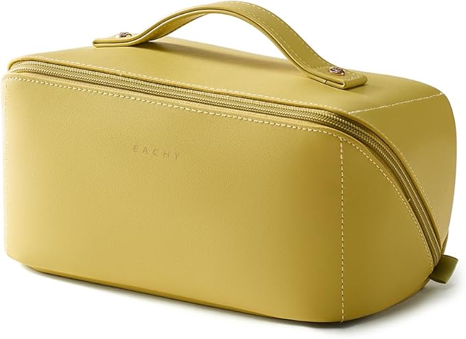 EACHY Travel Makeup Bag,Large Capacity Cosmetic Bags for Women,Waterproof Portable Pouch Open Flat Toiletry Bag Pattern Makeup Bag