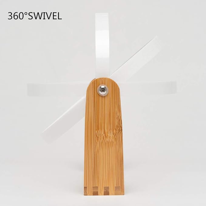 YEAKE Vanity Makeup Mirror with Natural Bamboo Stand, 8 Inch Double Sided 3X Magnification Swivel Mirror for Bathroom & Desk