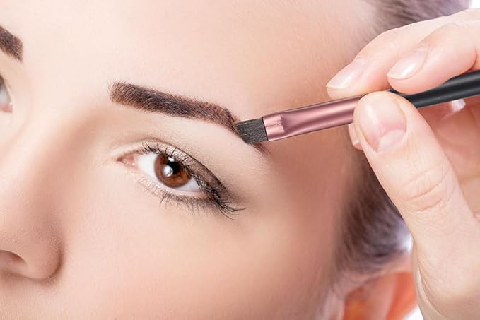 OWLFAVO Makeup Angle Eyeliner Kabuki Brush 2 Pcs - Portable Eye Powder Foundation Brush, Beauty Cosmetic Tool for Professional and Travel, Pack of 2