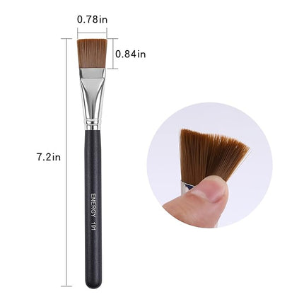 ENERGY Square Foundation Brush for Liquid Cream Makeup Professional Flat Face Mask Brush for Facial Premium Soft Synthetic Contour Brush for Blending Liquid Cream Foundation Emulsion Cosmetics 191