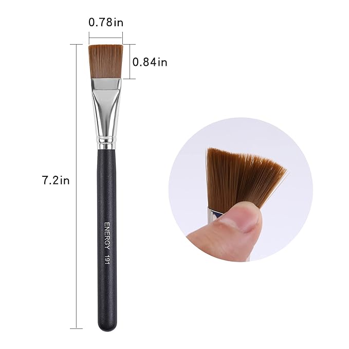 ENERGY Square Foundation Brush for Liquid Cream Makeup Professional Flat Face Mask Brush for Facial Premium Soft Synthetic Contour Brush for Blending Liquid Cream Foundation Emulsion Cosmetics 191
