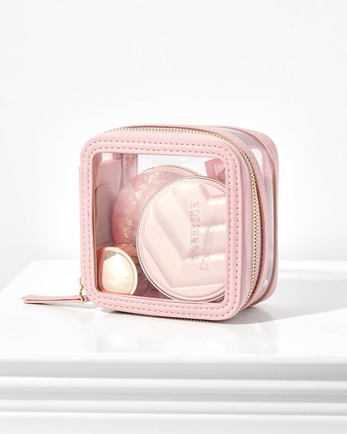 ROWNYEON Clear Makeup Case Toiletry Bag Multipurpose Travel Makeup Train Case Portable Cosmetic Organizer Transparent Storage Bag